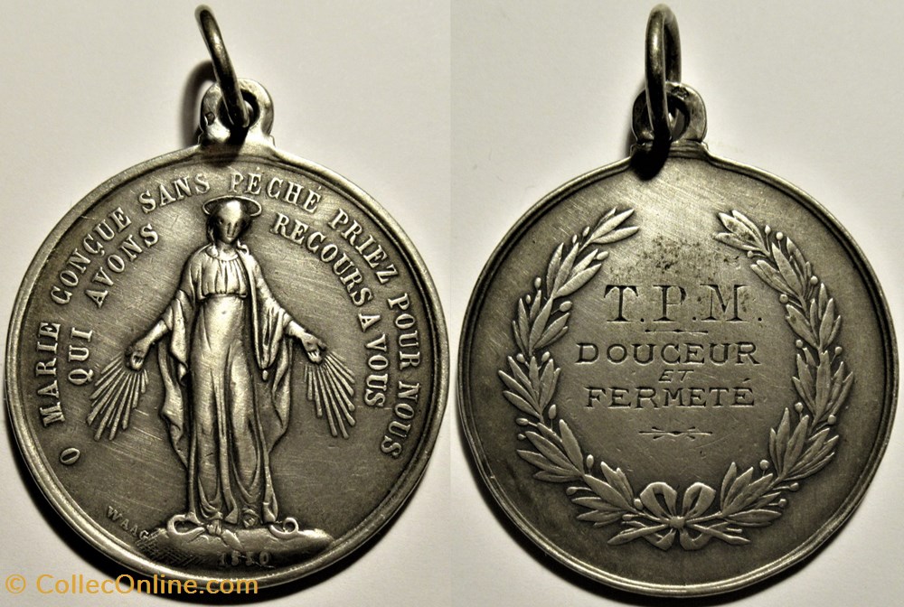 medailles religieuses france religion medaille congregation des enfants de marie 1850