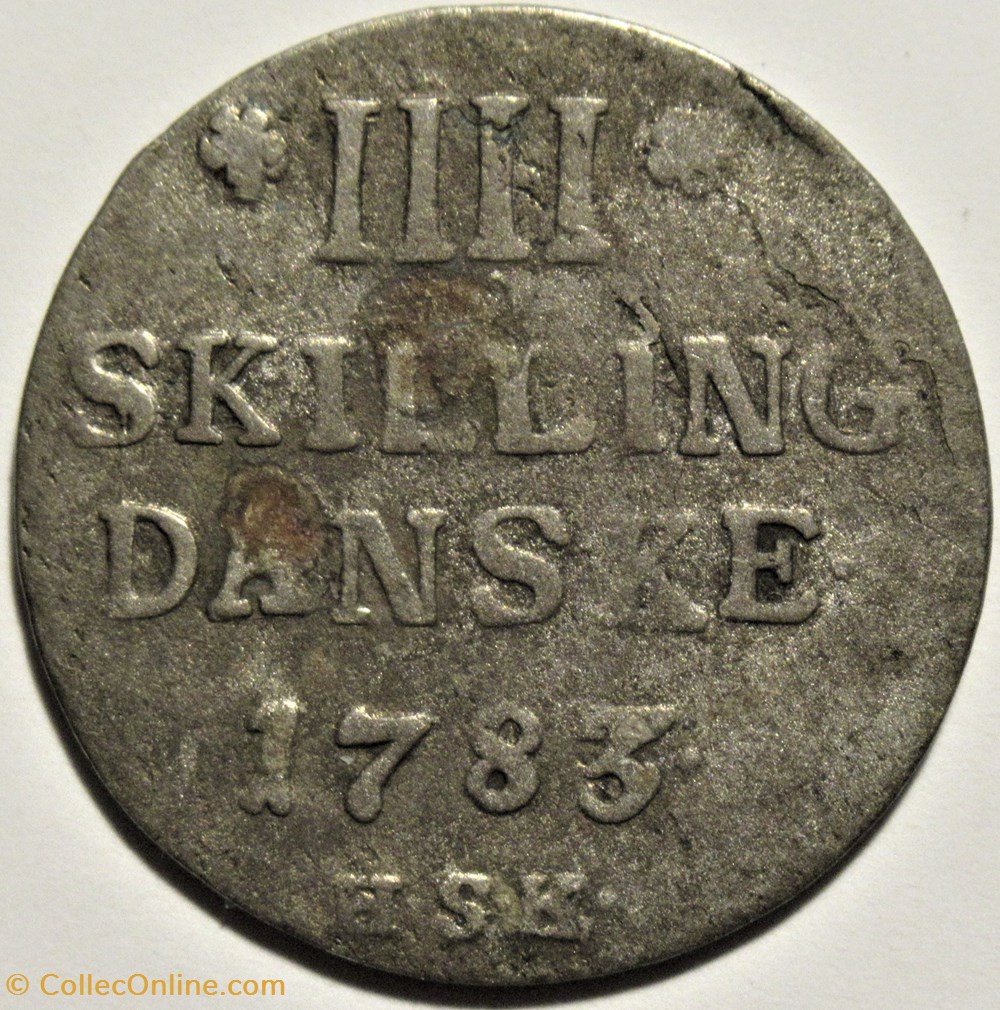Christian VII - 4 Skilling Dansk 1783 monnaies monde danemark christian vii 4 skilling dansk 1783
