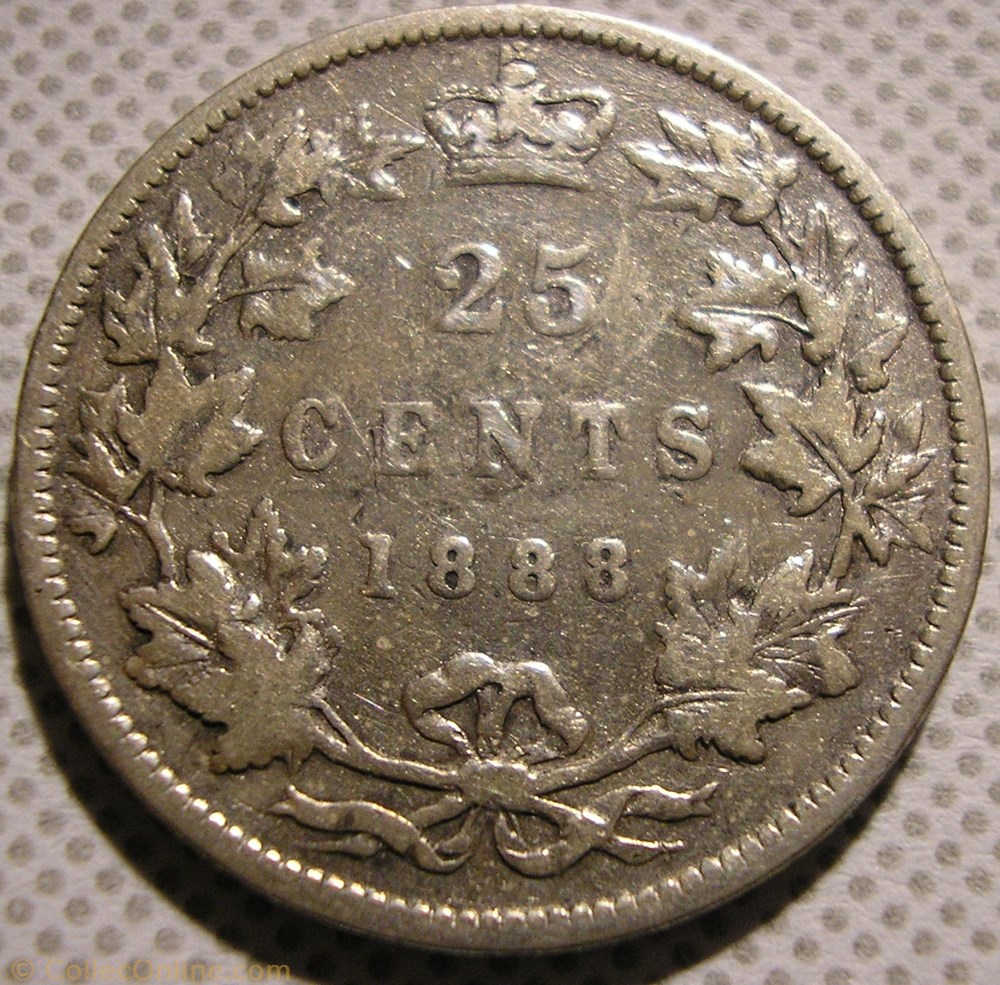 Victoria - 25 Cents 1888 monnaies monde canada victoria 25 cents 1888