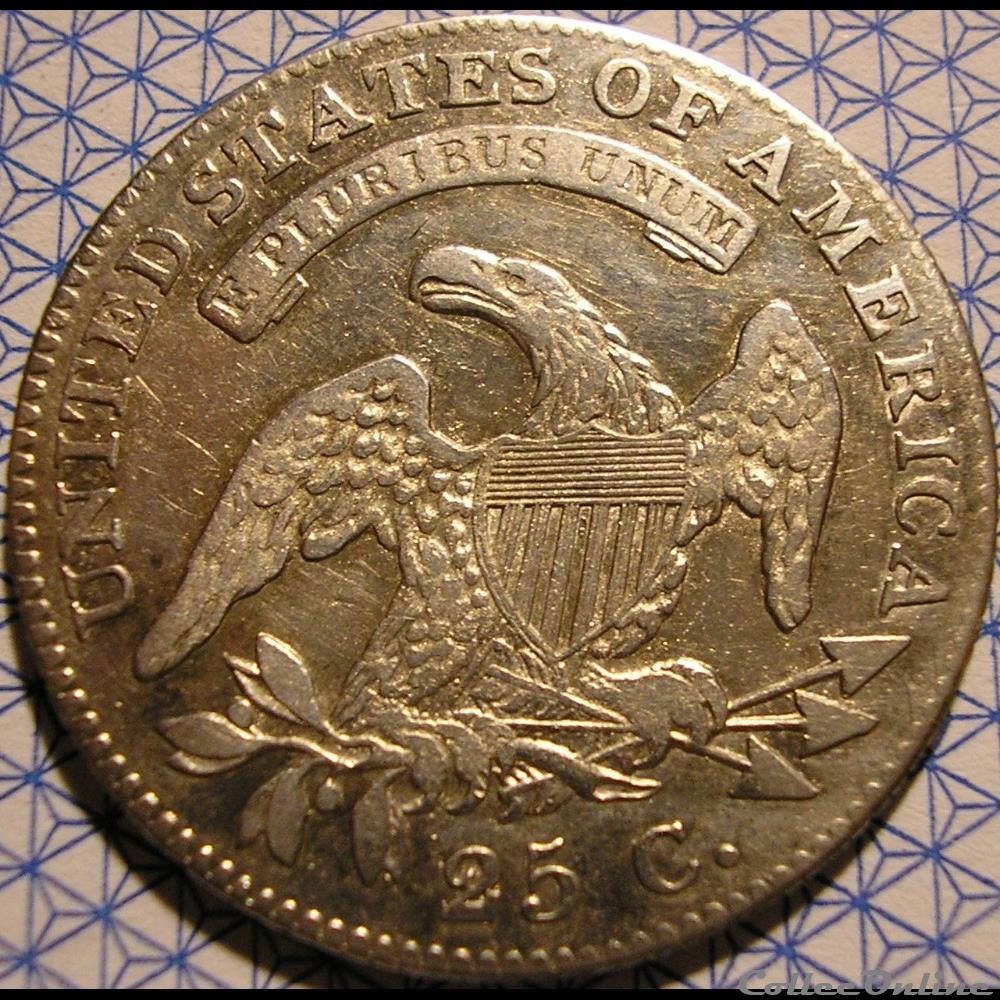 1821 Capped Bust 25 Cents monnaie monde etat uni 1821 capped bust 25 cents