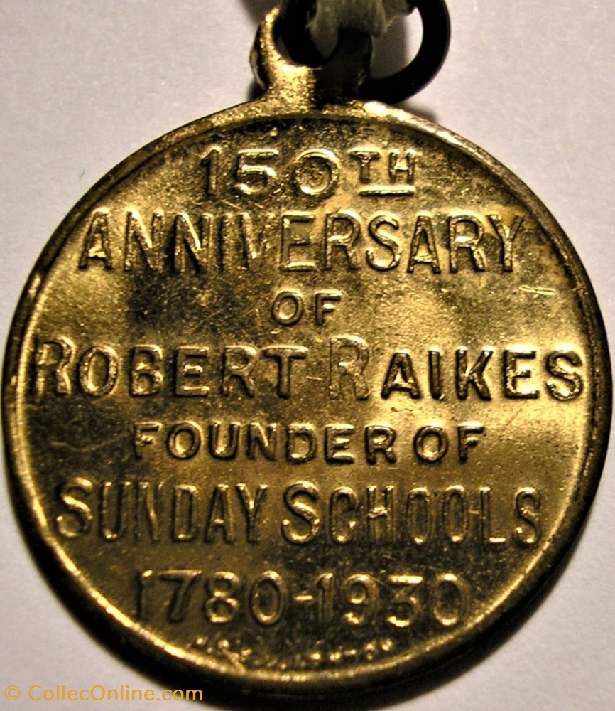 medailles royaume uni robert raikes medalet 150th birthday of the sunday schools 1780 1930