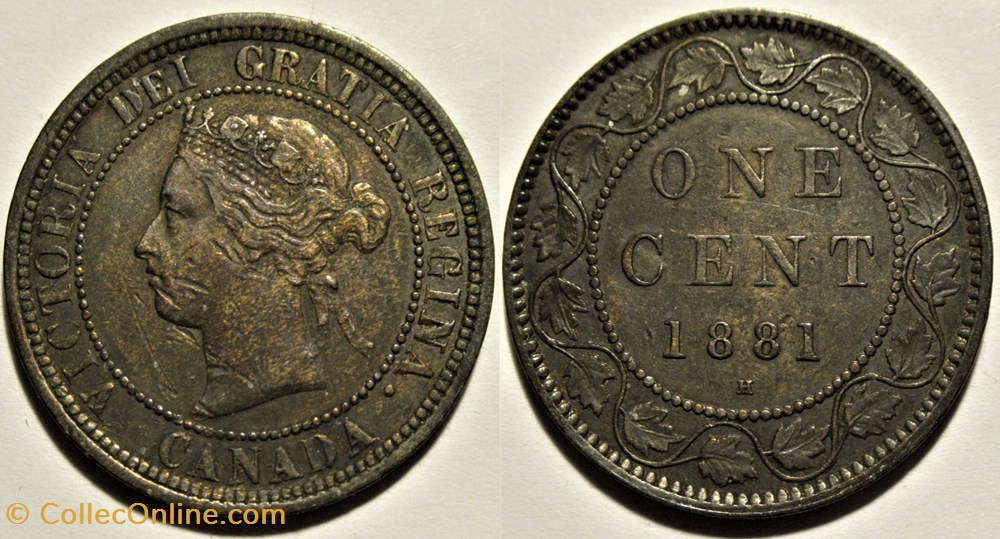 Victoria - One Cent 1881 Heaton monnaies monde canada victoria one cent 1881 heaton