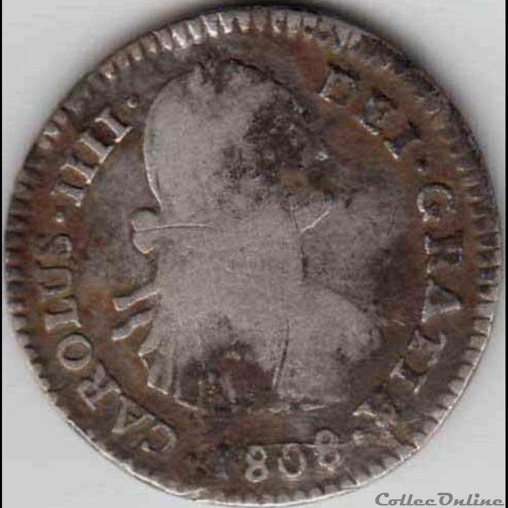 1 Real 1808/9 Potosi - Carlos IV de España monnaie monde bolivie 1 real 1808 9 potosi carlos iv de espana