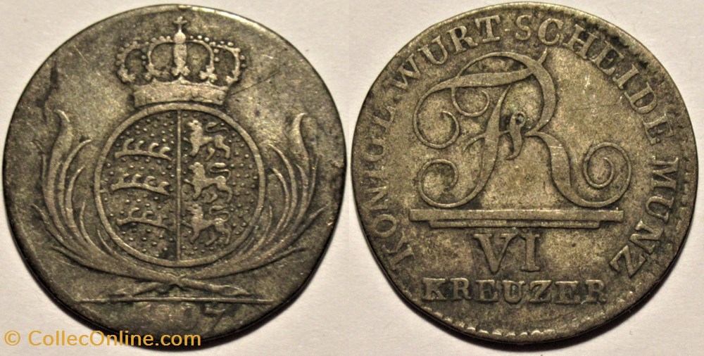Friedrich I - 6 Kreuzer 1807 - Kingdom of Württemberg monnaies europe medievale a saint empire romain germanique friedrich i 6 kreuzer 1807 kingdom of wurttemberg