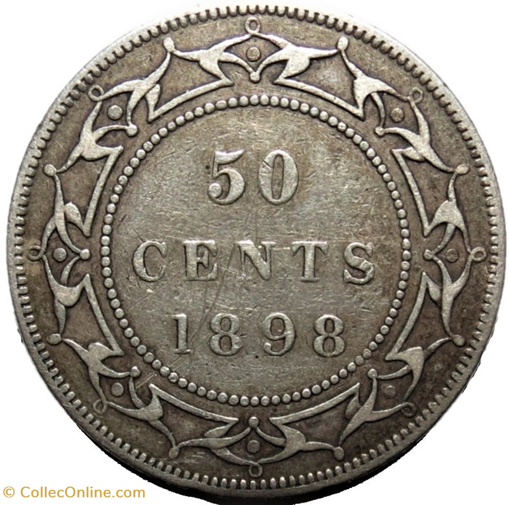monnaies monde canada victoria 50 cents 1898 newfoundland var