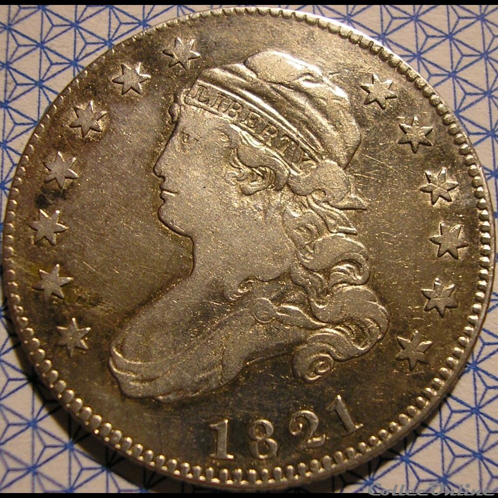 1821 Capped Bust 25 Cents monnaie monde etat uni 1821 capped bust 25 cents