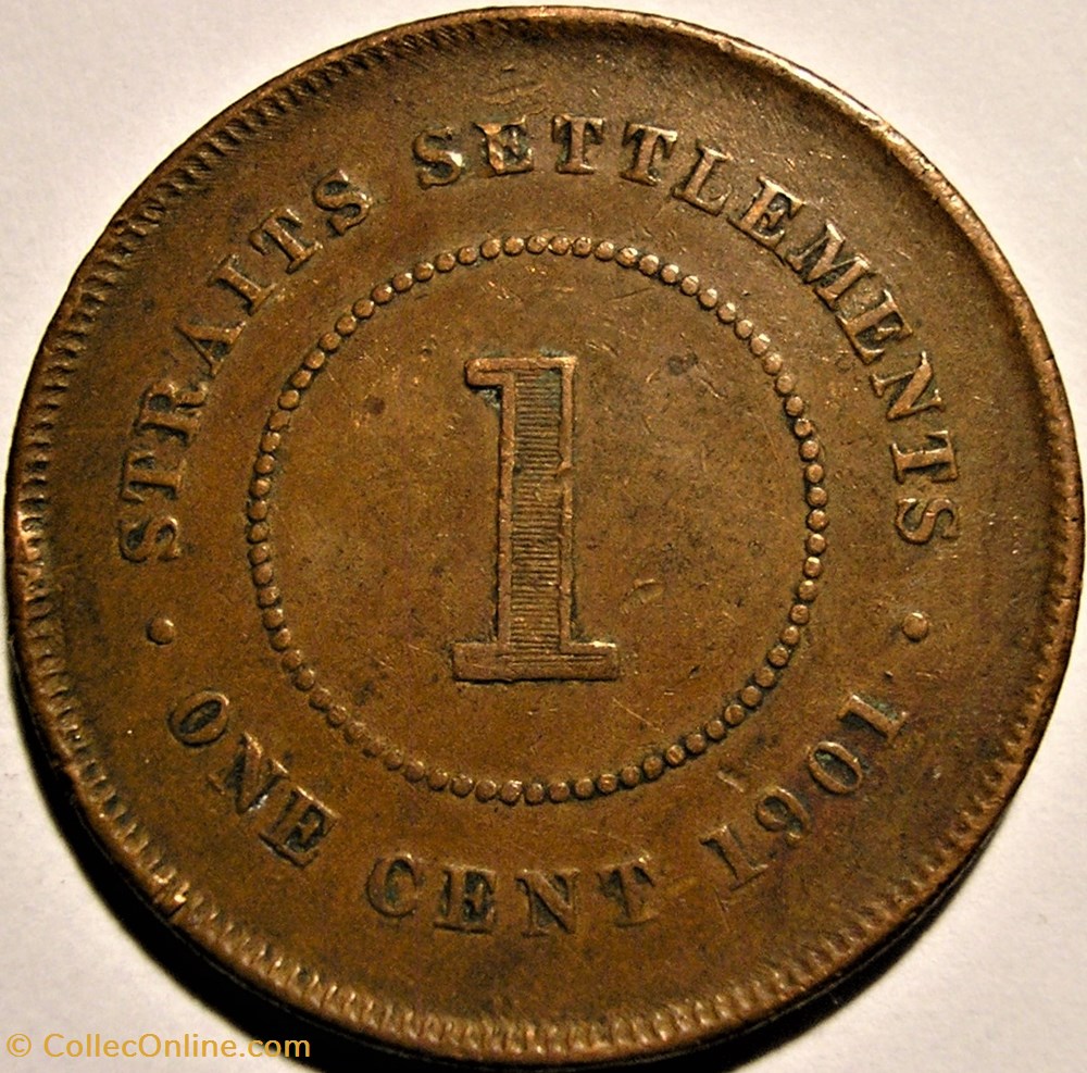 Victoria - One Cent 1901 - Straits Settlements, Malaysia monnaies monde malaisie victoria one cent 1901 straits settlements malaysia