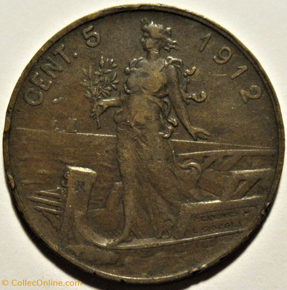 1912 Regno d'Italia, 5 Centesimi, Roma - Vittorio Emanuele III (ex.2) 3 monnaies monde italie 1912 regno italia 5 centesimi roma vittorio emanuele iii ex 2