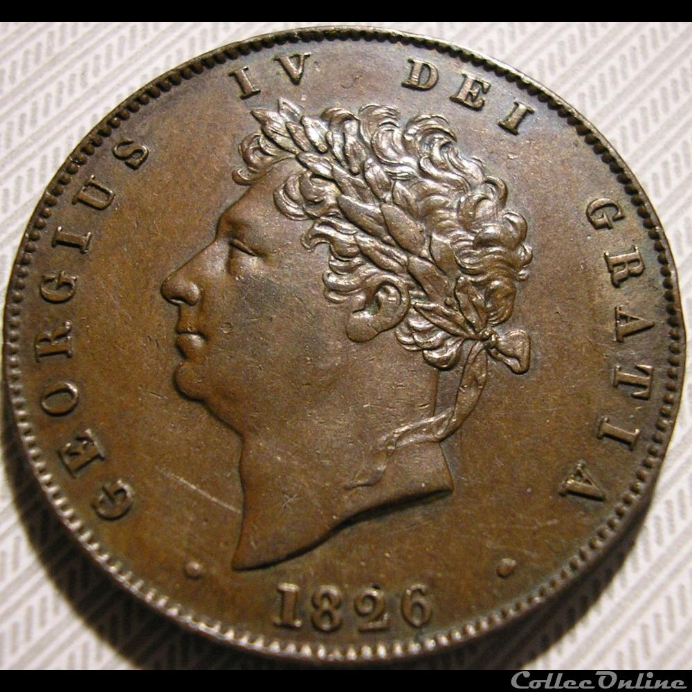 George IV - Half Penny 1826 Great Britain 3 monnaie monde royaume uni george iv half penny 1826 great britain