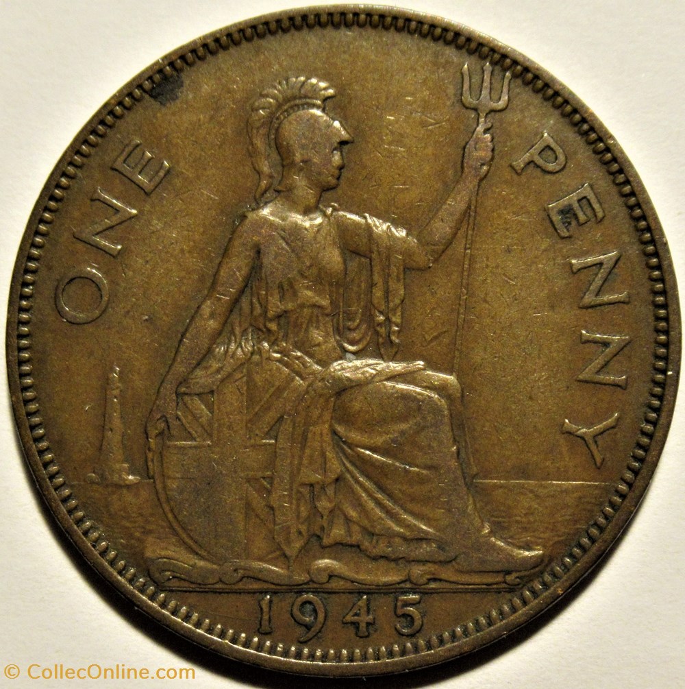 George VI - One Penny 1945 - UK 3 monnaies monde royaume uni george vi one penny 1945 uk