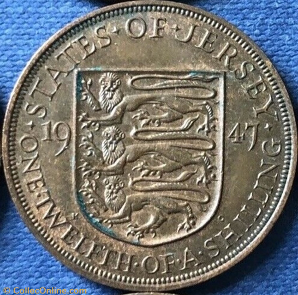 George VI - 1/12 Shilling 1947 - Jersey (ex.2) monnaie monde george vi 1 12 shilling 1947 jersey ex 2