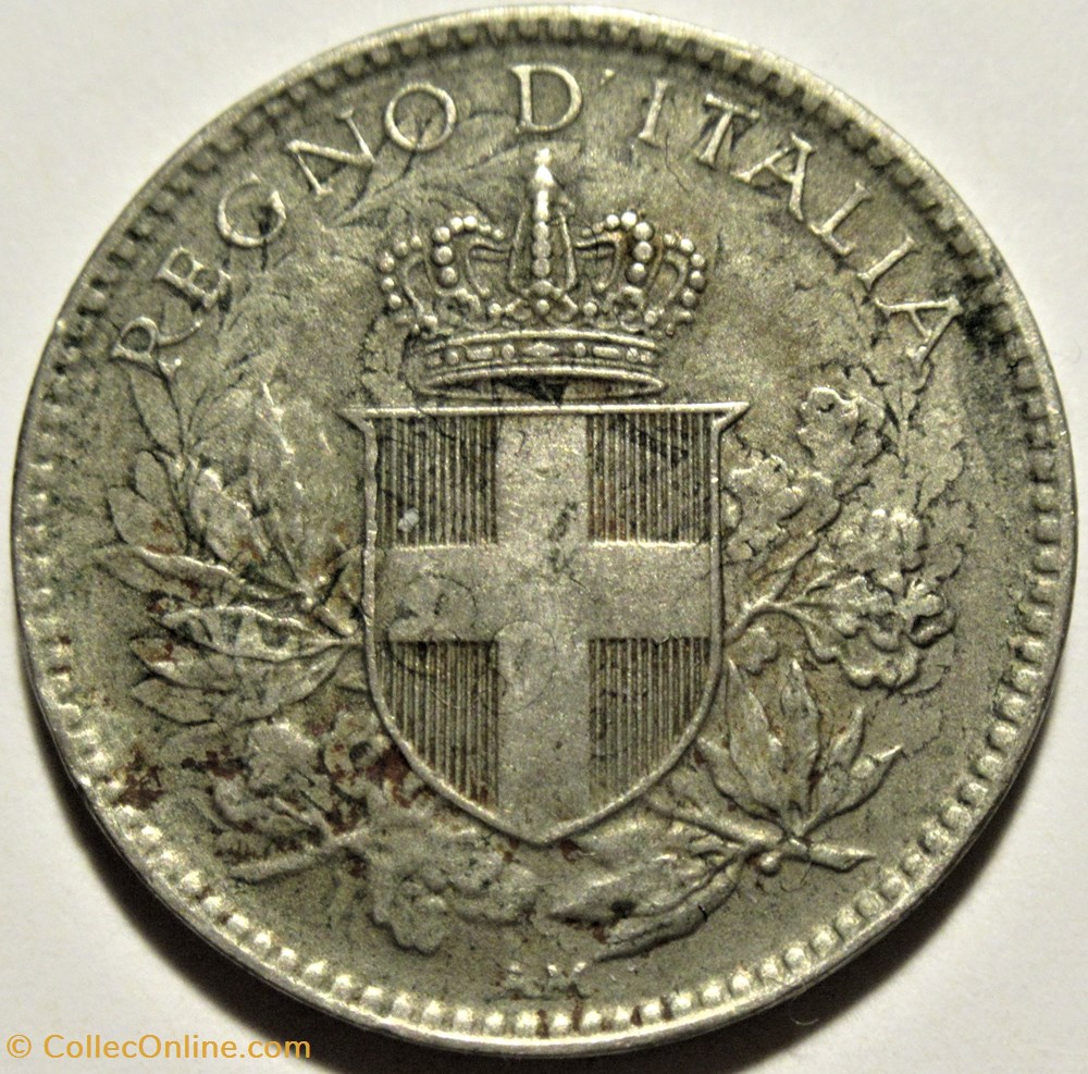 monnaies monde italie 1918 regno italia 20 centesimi roma vittorio emanuele iii overstrike