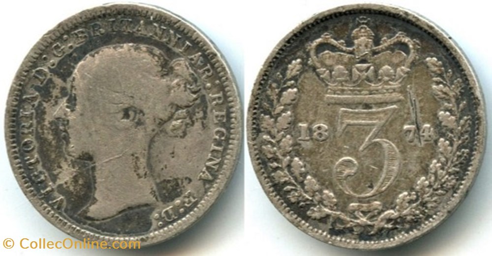 Victoria - 3 Pence 1874 - Kingdom of Great Britain monnaies monde royaume uni victoria 3 pence 1874 kingdom of great britain