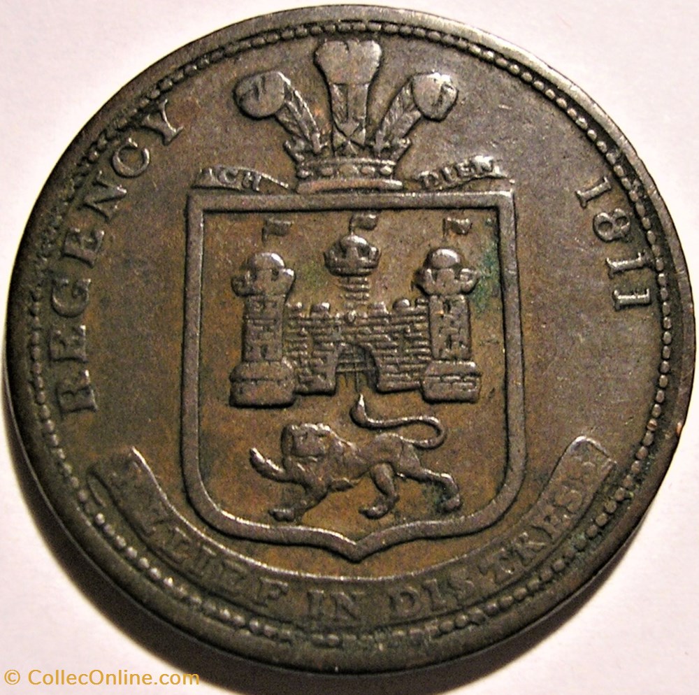 monnaie monde royaume uni 1811 halfpenny dunham yallop norwich england
