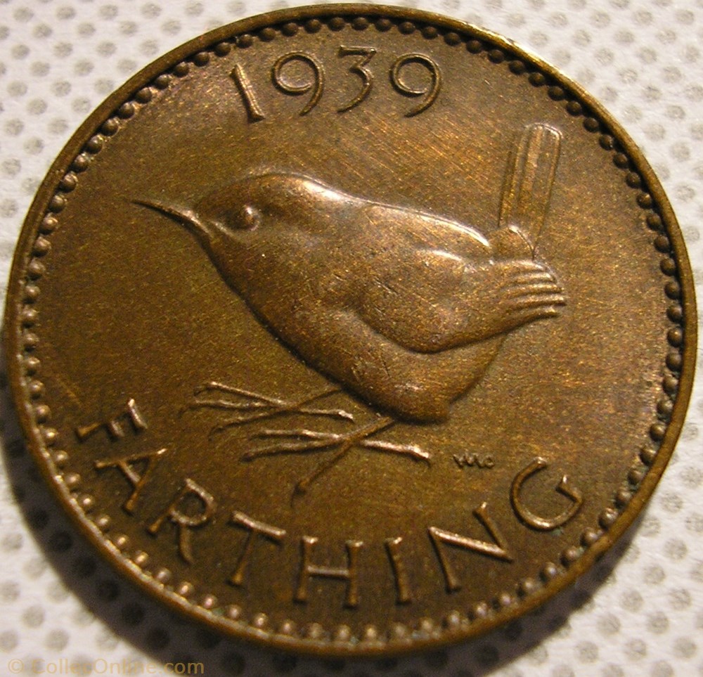 George VI - One Farthing 1939 - Great Britain (ex.2) monnaie monde royaume uni george vi one farthing 1939 great britain ex 2