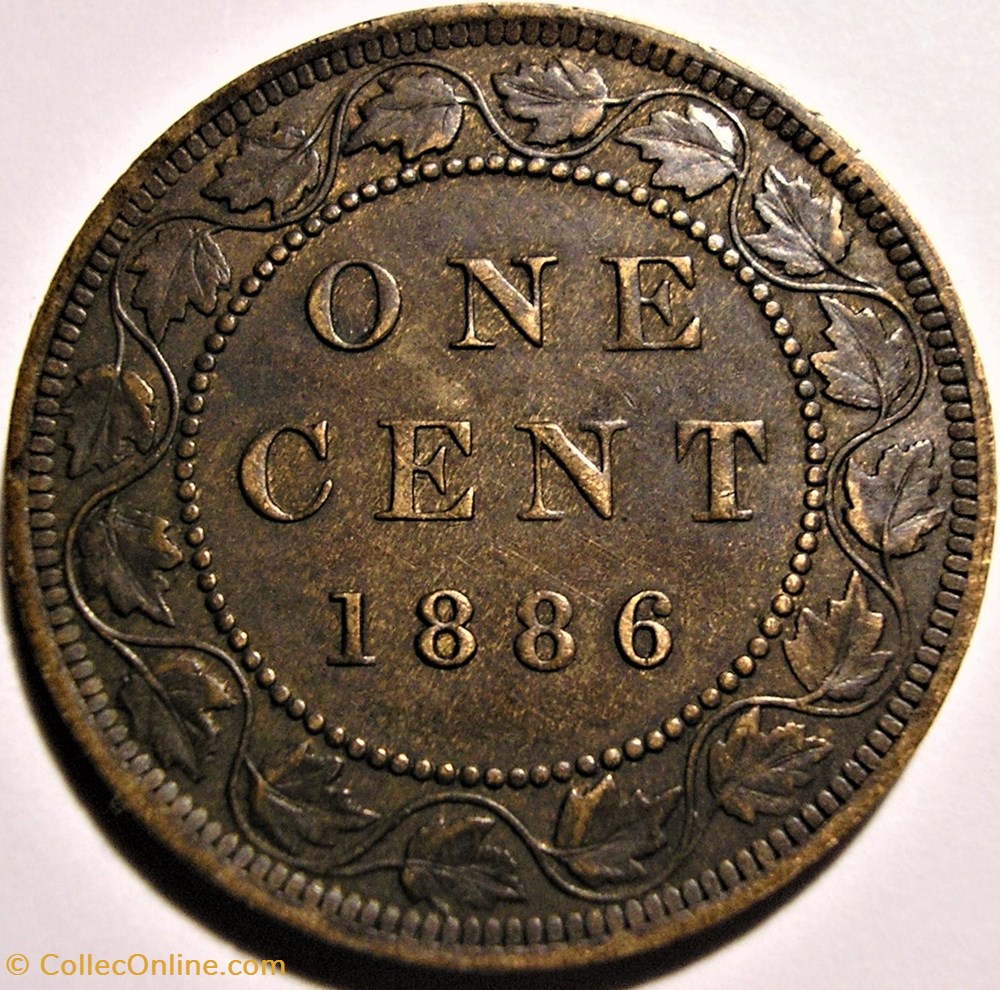 Victoria - One Cent 1886 - Error 2 monnaie monde canadum victoria one cent 1886 error