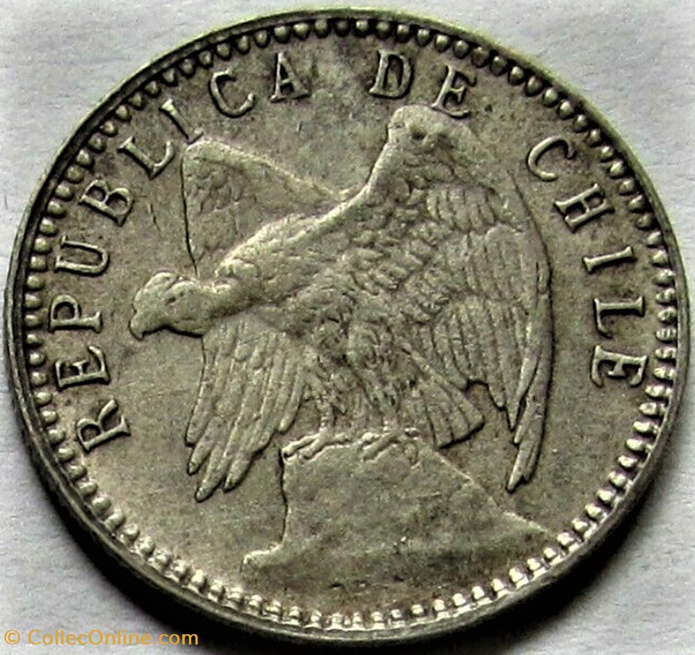 Chile - Cinco Centavos 1908 Santiago - Overdate 2 monnaies monde chili chile cinco centavos 1908 santiago overdate