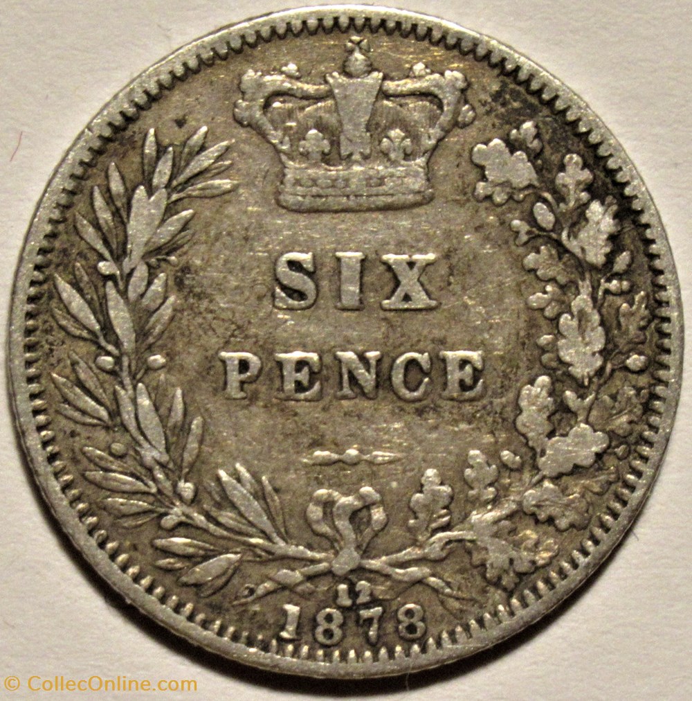 Victoria - Sixpence 1878 Kingdom of Great Britain monnaies monde royaume uni victoria sixpence 1878 kingdom of great britain