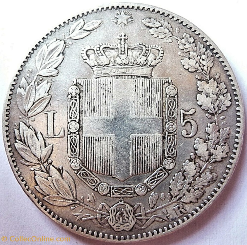 1879 Regno d'Italia, 5 Lire, Roma - Umberto I 3 monnaies monde italie 1879 regno italia 5 lire roma umberto i