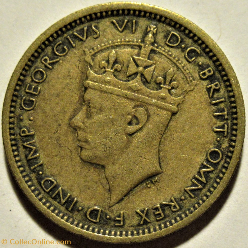 George VI - 6 Pence 1940 - West Africa 2 monnaies monde afrique occidentale britannique george vi 6 pence 1940 west africa