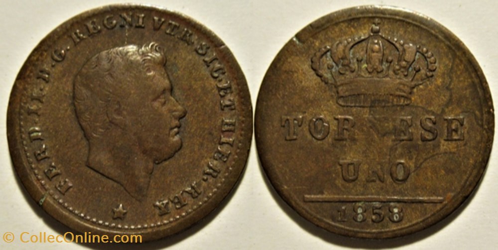 monnaies monde italie 1858 royaume de naples 1 tornese ferdinando ii