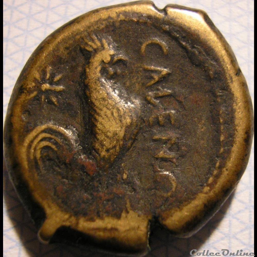 Cales, Campania - AE20 Athena ca. 265-240 BC. monnaie antique grecque cales campania ae20 athena ca 265 240 bc