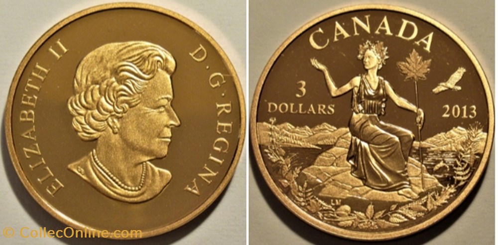 Elizabeth II - 3 Dollars 2013 - Canada Allegory monnaies monde elizabeth ii 3 dollars 2013 canada allegory