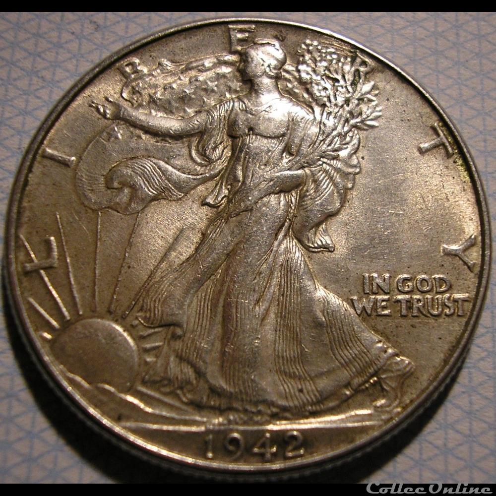 1942 Half Dollar 3 monnaie monde etat uni 1942 half dollar
