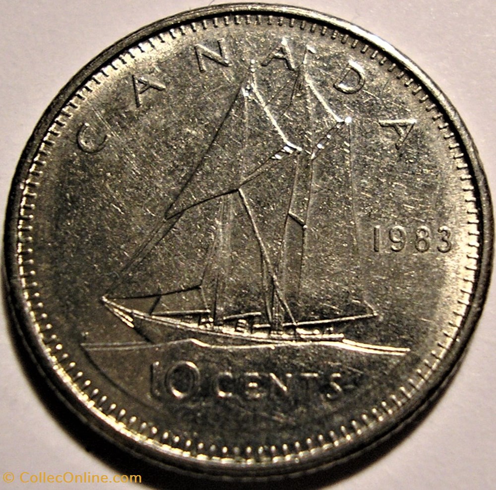 monnaie monde canadum elizabeth ii 10 cents 1983