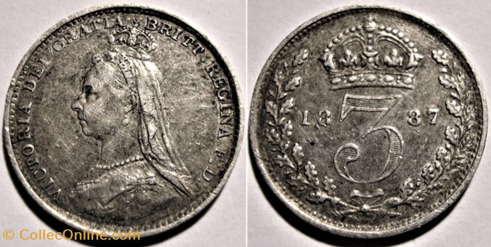 Victoria - 3 pence 1887 Kingdom of Great Britain monnaies monde royaume uni victoria 3 pence 1887 kingdom of great britain