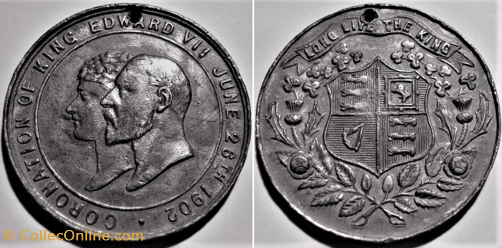 Edward VII - 1902 Coronation Medal "Long Live the King" UK medaille royaume uni edward vii 1902 coronation medal long live the king uk