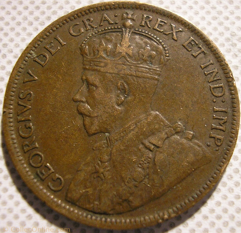 George V - 1 Cent 1917 (ex.2) monnaie monde canadum george v 1 cent 1917 ex 2