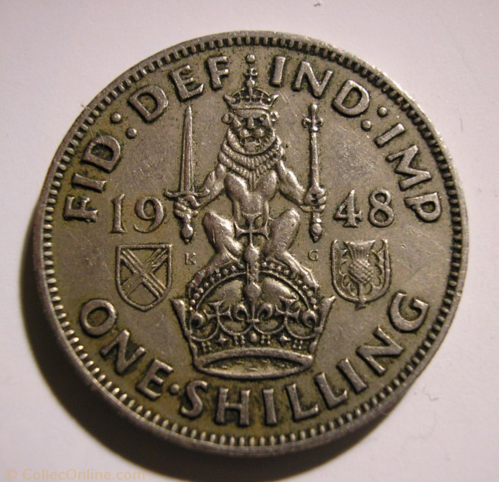 George VI One Shilling 1948 Scotland Coins World United