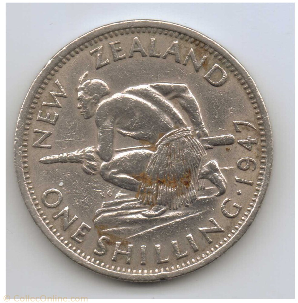 George VI - One Shilling 1947 - New Zealand monnaie monde nouvelle zelande george vi one shilling 1947 new zealand