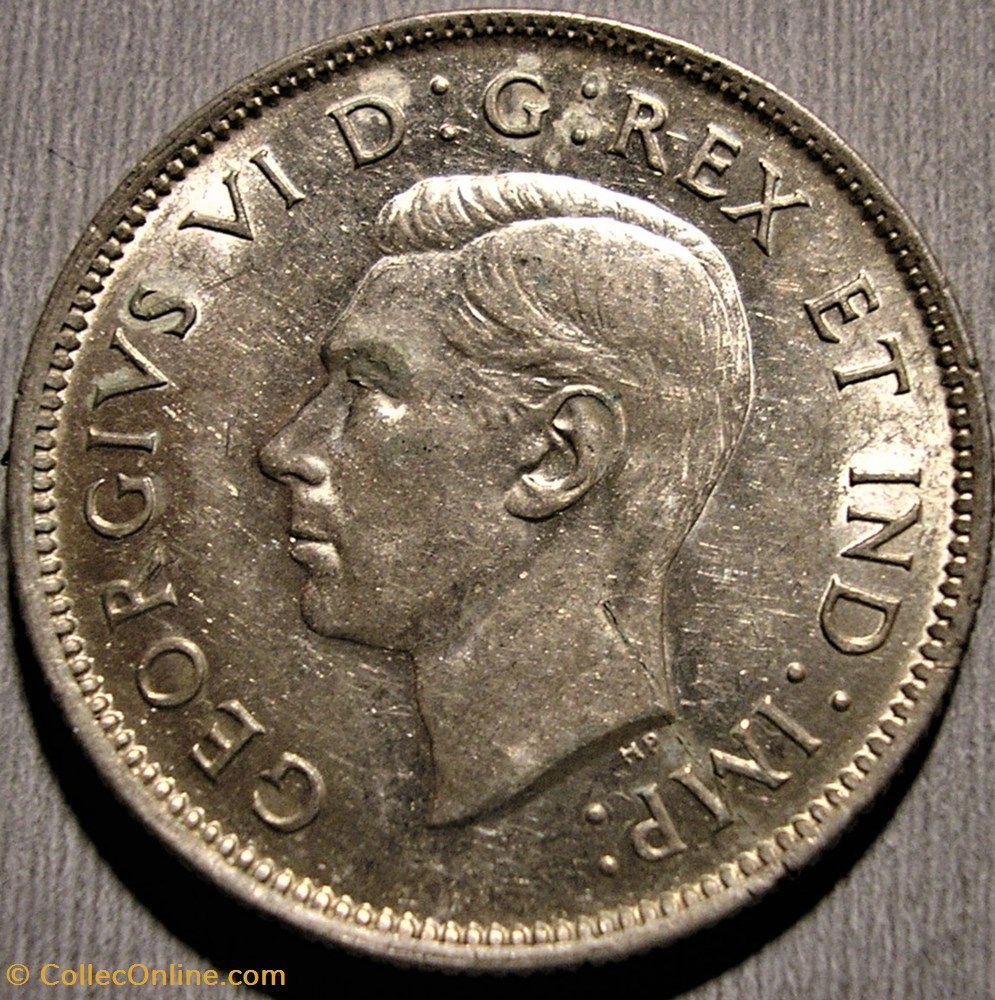 George VI - 25 Cents 1942 (ex.2) monnaie monde canadum george vi 25 cents 1942 ex 2