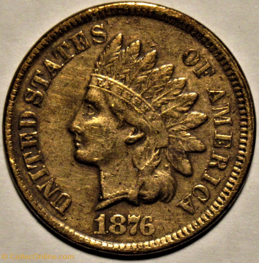 1876 One Cent (ex.2) monnaies monde etats unis 1876 one cent ex 2