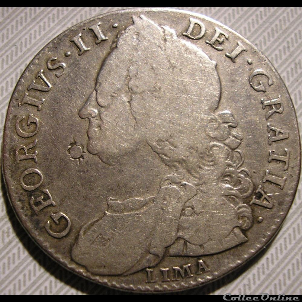 George II - Half Crown 1746 Great Britain 2 monnaies europe medievale royaume d angleterre george ii half crown 1746 great britain
