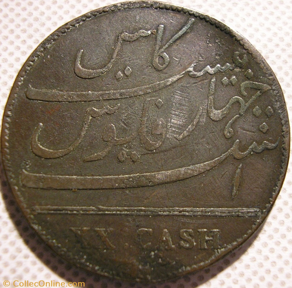 King George III - 20 Cash 1803 Madras Presidency monnaie monde inde king george iii 20 cash 1803 madras presidency