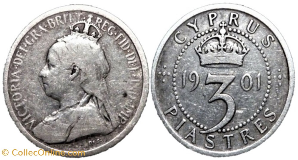 Victoria - 3 Piastres 1901 - Cyprus monnaies monde chypre victoria 3 piastres 1901 cyprus
