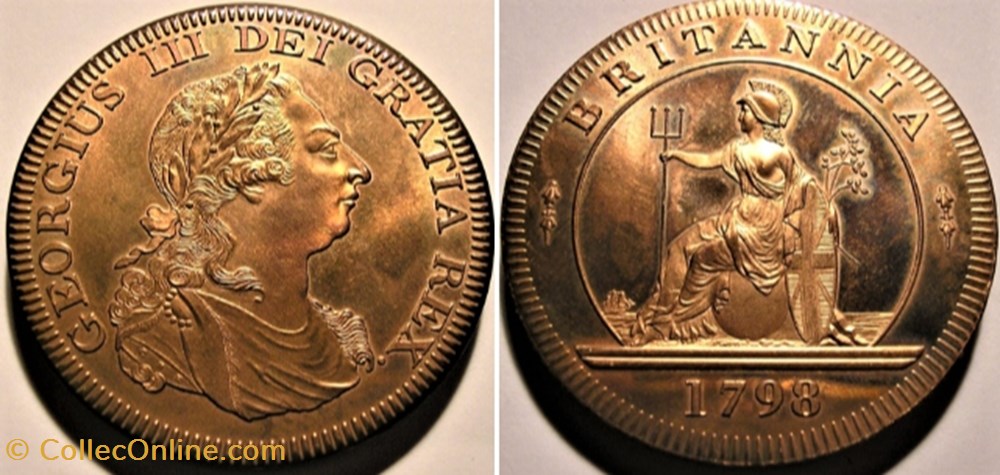 George III - Pattern Two Pence "Cartwheel" 1798 - Great Britain monnaie jeton mereaux george iii pattern two pence cartwheel 1798 great britain