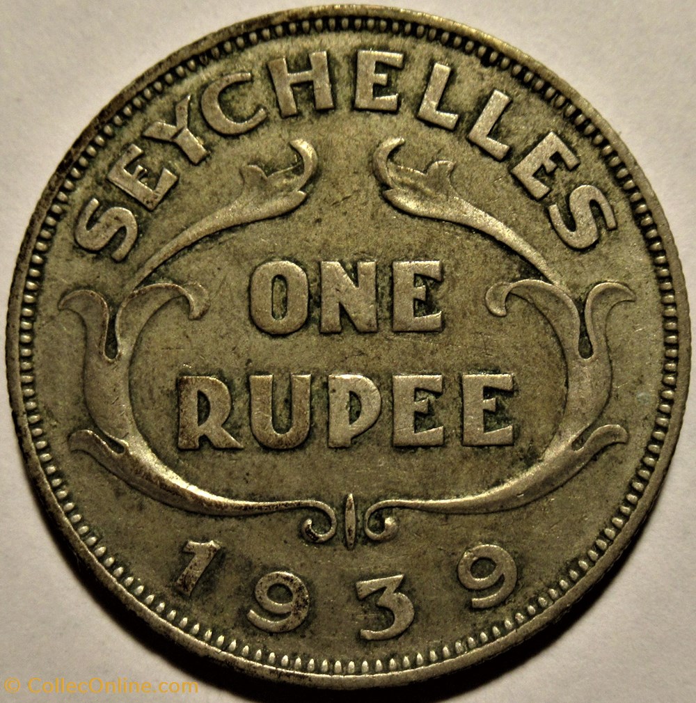 George VI - One Rupee 1939 - Seychelles 3 monnaies monde george vi one rupee 1939 seychelles