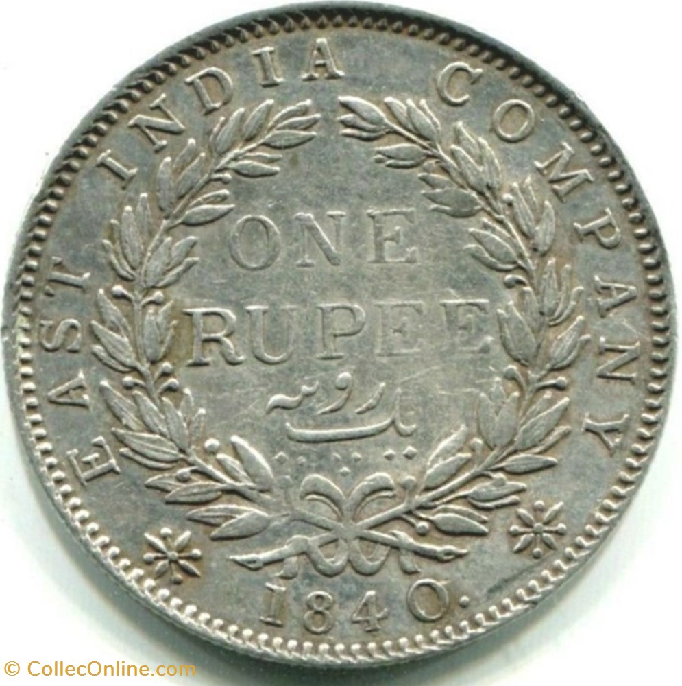 Victoria - One Rupee 1840 Bombay - British India - Coins - World