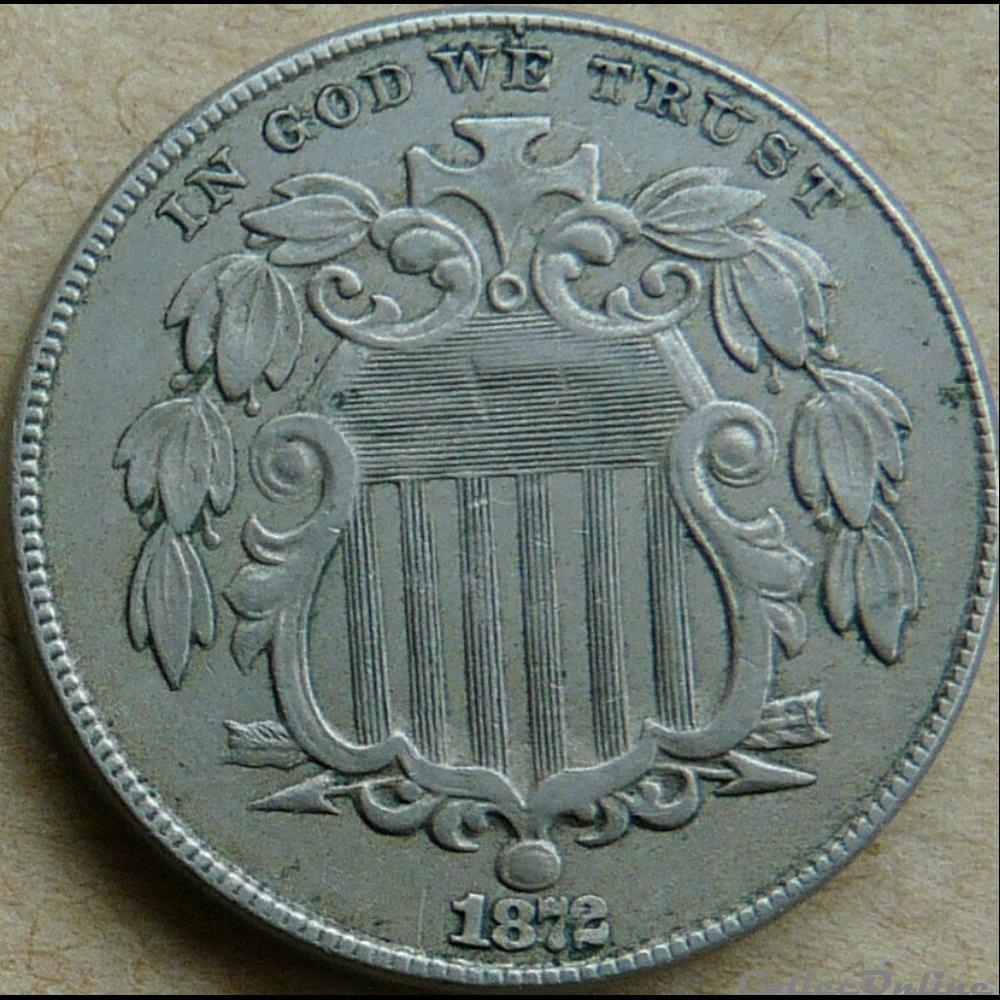 monnaies monde etats unis 1872 5 cents