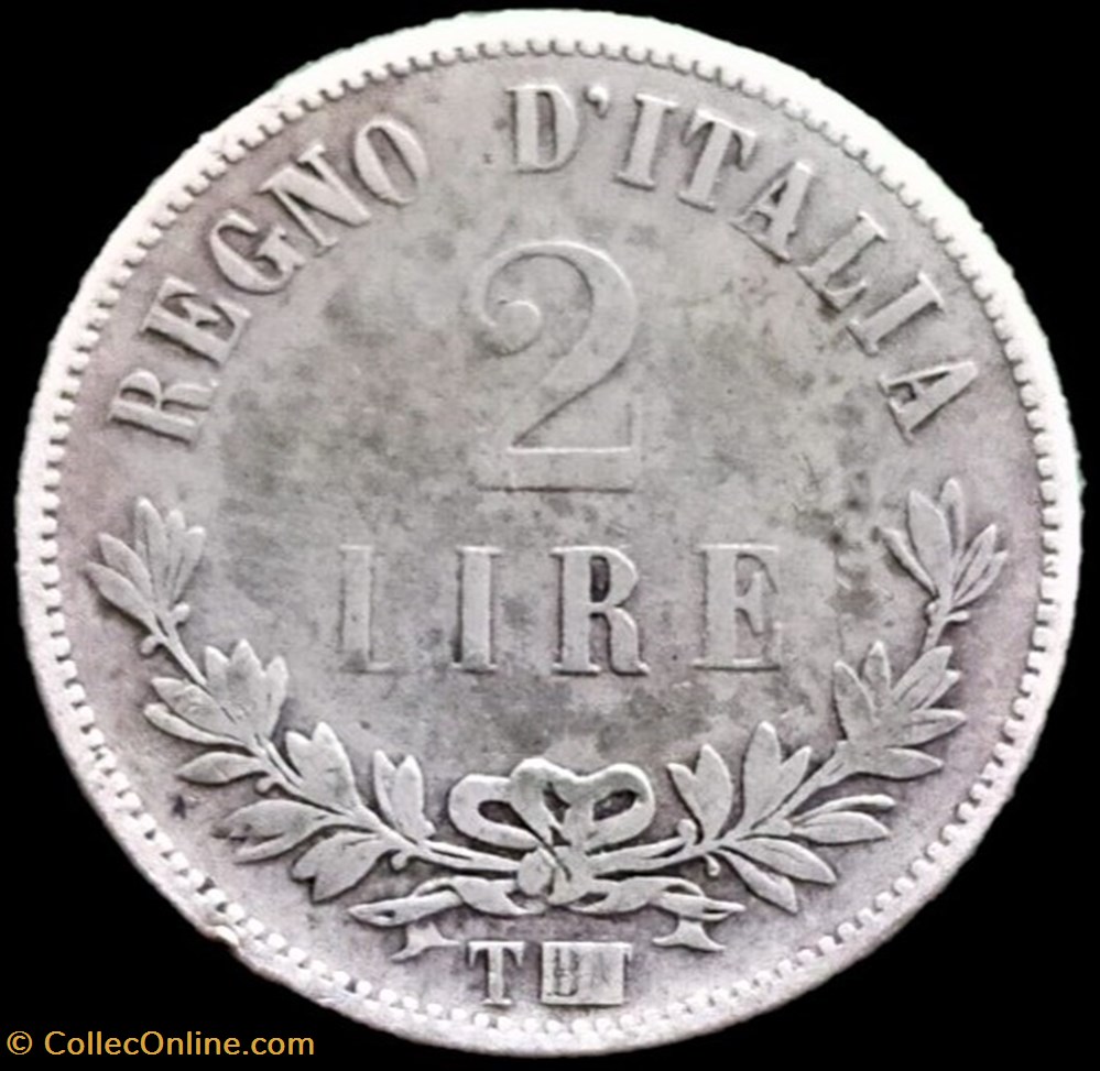 monnaies monde italie 1863 regno italia 2 lire torino vittorio emanuele ii