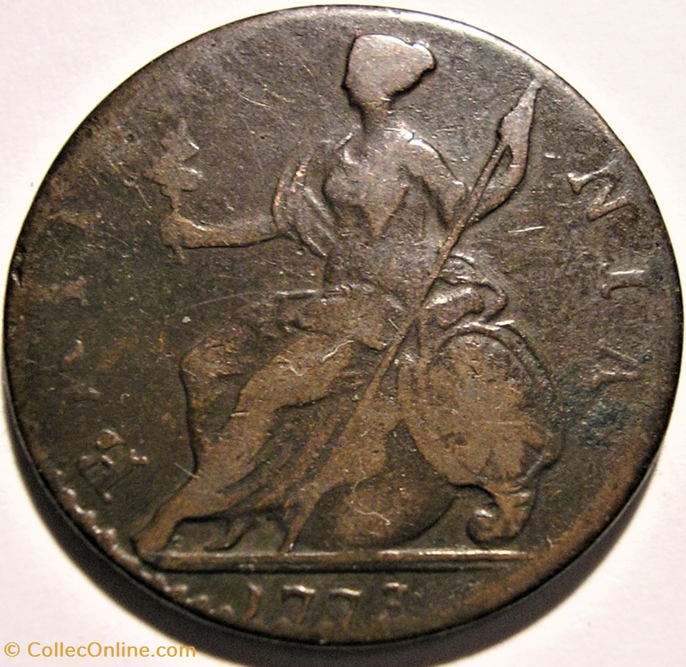 George III - Half Penny 1773 Great Britain (ex.3) monnaies monde royaume uni george iii half penny 1773 great britain ex 3