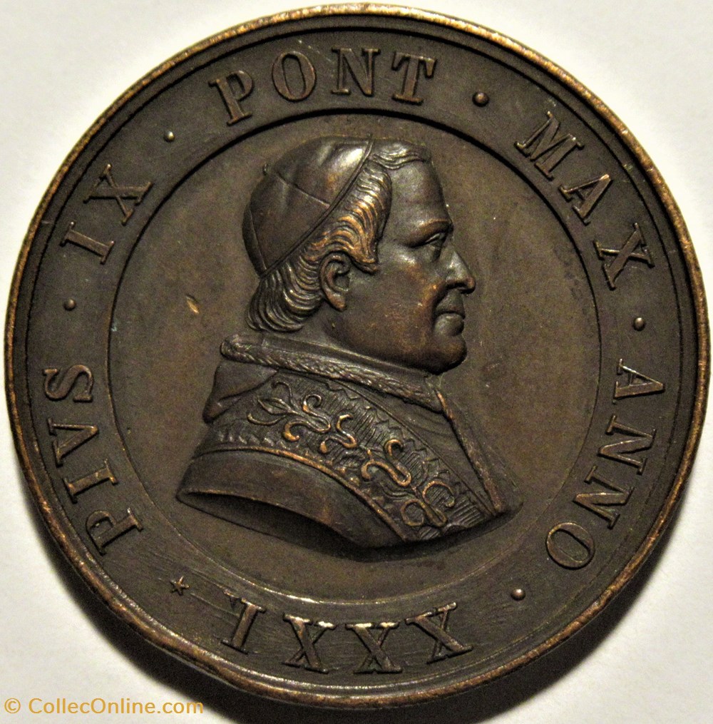 Pius IX - Episcopal Council Medal 1877, Rome 2 medailles religieuses pius ix episcopal council medal 1877 rome