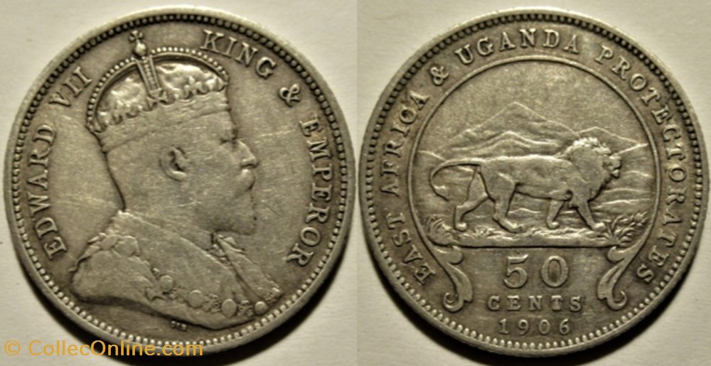 Edward VII - 50 Cents 1906 - British East Africa monnaies monde kenya edward vii 50 cents 1906 british east africa