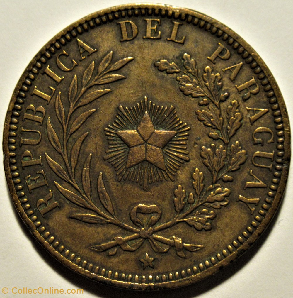 Paraguay - 4 Centésimos 1870 2 monnaies monde paraguay 4 centesimos 1870