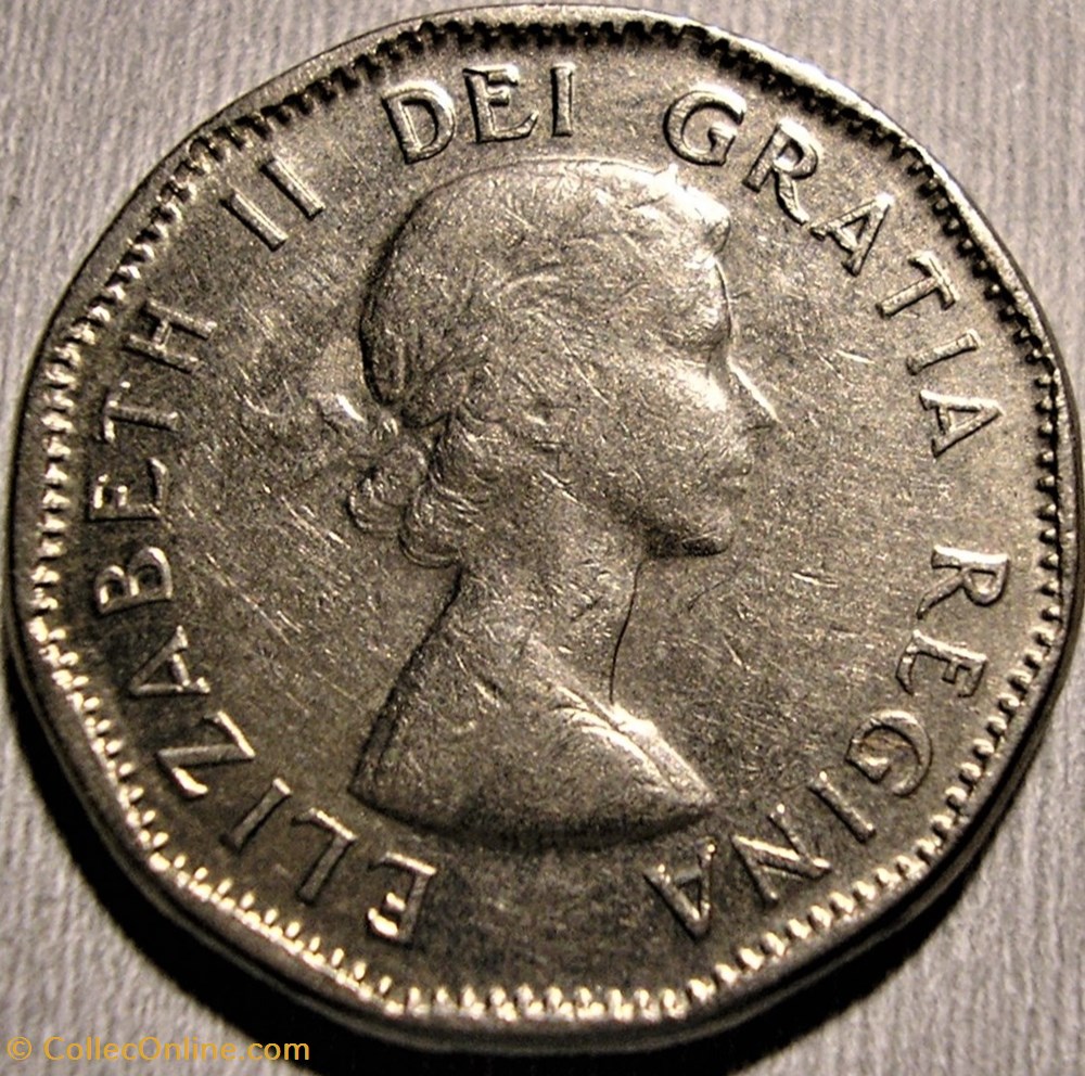 Elizabeth II - 5 Cents 1955 monnaie monde canadum elizabeth ii 5 cents 1955