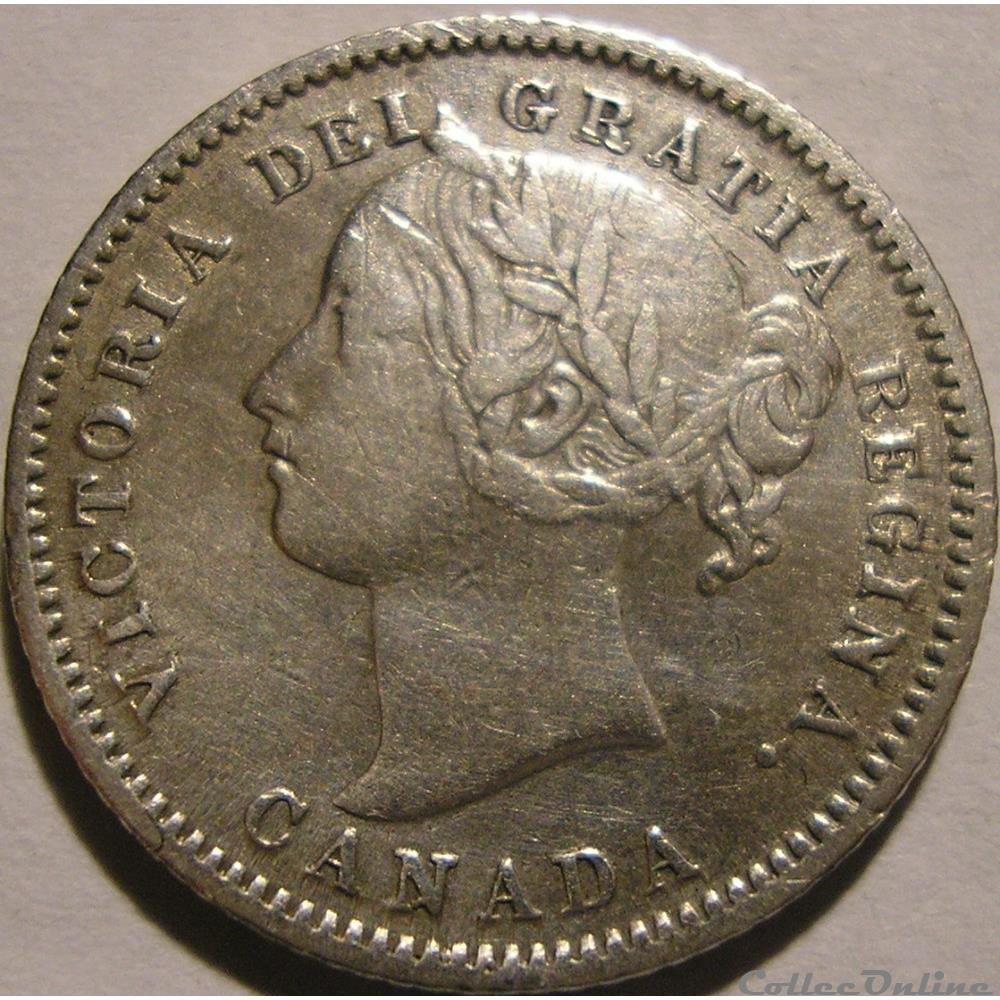 Victoria - 10 Cents 1874 Heaton monnaie monde canadum victoria 10 cents 1874 heaton